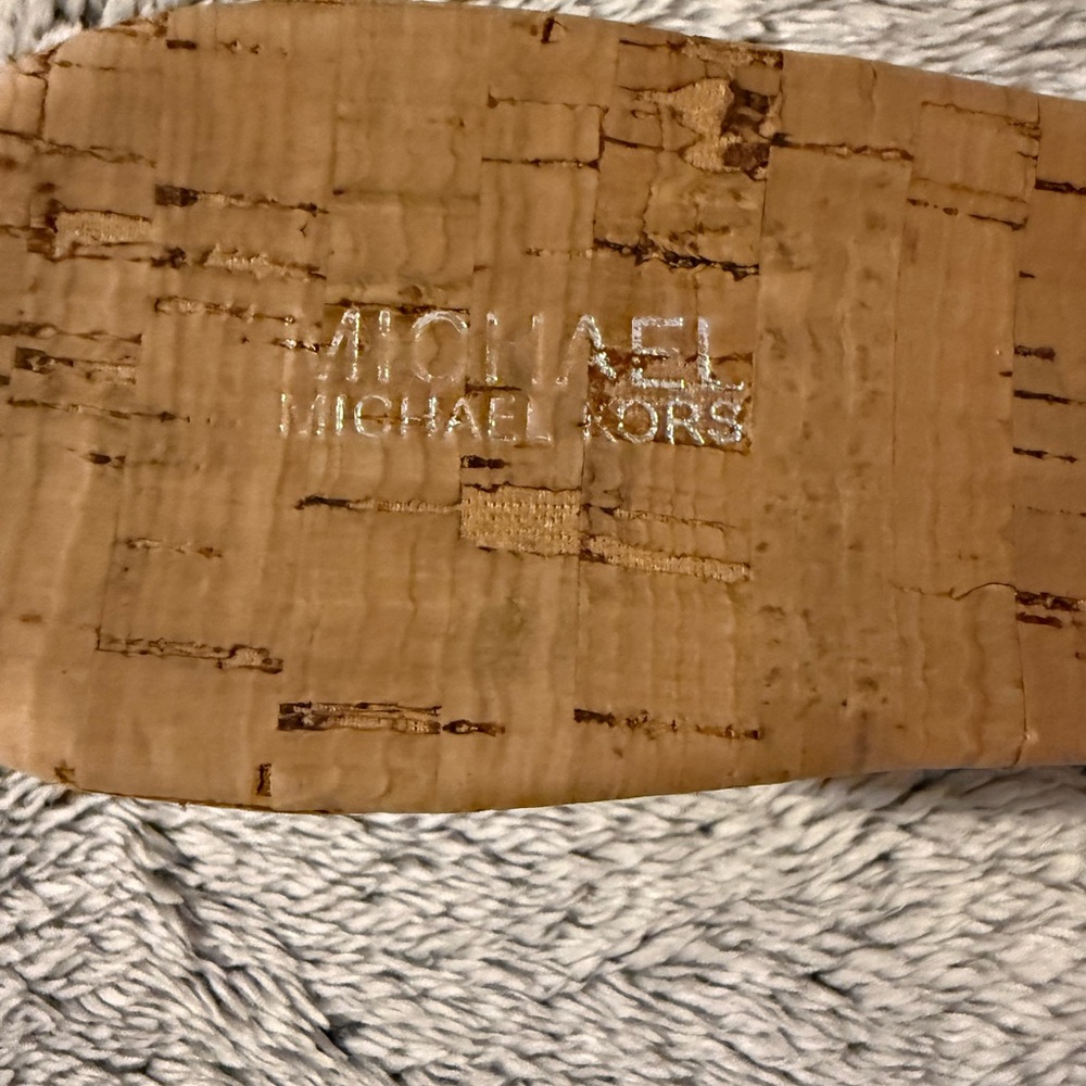 Michael Kors Silver and White Slide Sandals - Picture 4 of 5